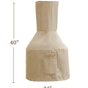 Sturdy Covers Chiminea Defender - Durable, Weather-Proof Chiminea Fire Pit Cover (Tan)