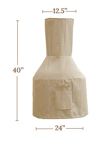 Sturdy Covers Chiminea Defender - Durable, Weather-Proof Chiminea Fire Pit Cover (Tan)