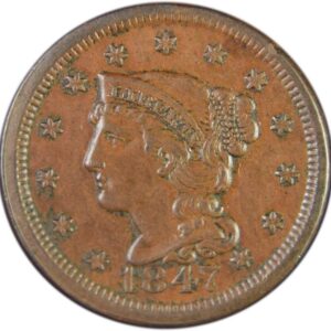 Braided Hair Large Cent in Circulated Condition 1839-1857 Random Coin