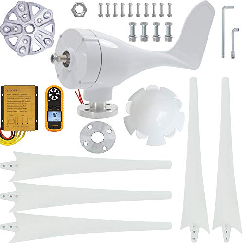 Pikasola Wind Turbine Generator Kit 400W 24V with 5 Blade, Wind Generator Kit with Charge Controller, Wind Power generator for Marine, RV, Home, Windmill Generator Suit for Hybrid Solar Wind System
