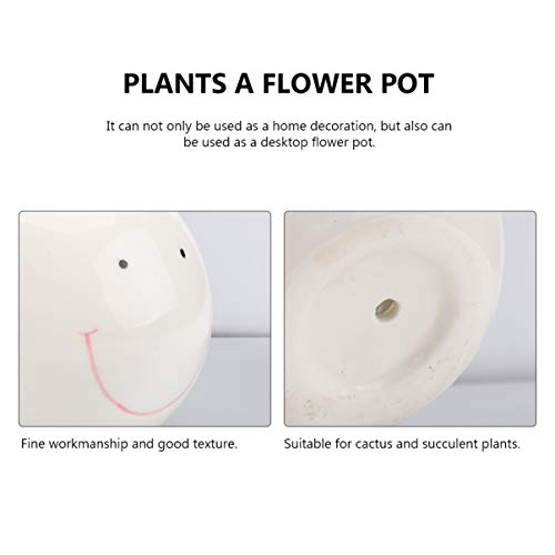 YARDWE 1pc Succulent Potted Plants Bonsai Pot Bonsai Planter Pot Desktop Bonsai Holder Whale Planter Ceramic Flower Pots Ocean Series Flowerpot Ceramics Flower Container White Succulents