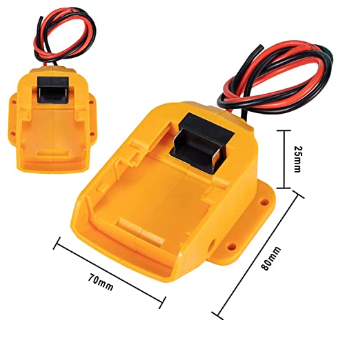 Power Wheel Battery Adapter for Dewalt 18v-20V Battery with14 AWG Convertor for DCB203, DCB204, DCB205, DCB206 for DIY Ride On Truck, RC Toys,Robot