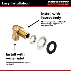 DuraSteel Wall Mount Faucet Installation Kit - Commercial Kitchen Faucet Mounting Adapter Set for 1/2-inch IPS Female Inlet - Space Saving Backsplash Kit