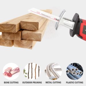 20-V Reciprocating Saw Max Lithium-Ion Cordless Reciprocating Saw, w/2 Batteries, One Hand Compact Reciprocating Saw kit w/Blades and Tool Case, for Outdoor Pruning, Wood, Plastic, Bone
