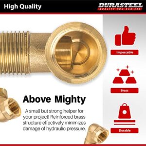 DuraSteel Wall Mount Faucet 90-Degree Elbow - Commercial Kitchen Faucet Space Saving Backsplash Kit - Heavy Duty 1/2" IPS Female x 1/2" IPS Male Brass Fitting, Pack of 2