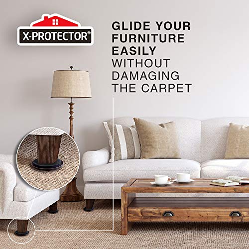 Furniture Sliders for Carpet X-PROTECTOR - 8 PCS Best Heavy Moving Pads 3 1/2" - Sliders for Furniture. Move Your Furniture Easy with Reusable Furniture Movers Sliders for Carpets!