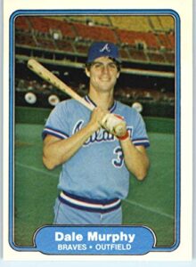 1982 fleer baseball card #443 dale murphy atlanta braves official mlb trading card (raw condition - ex or better)