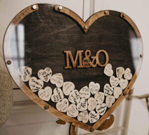 rizone rustic wedding guest book, heart drop guest book, personalized wedding guest book alternative, heart frame wedding guest book, guest book sign, wedding decor, wooden drop box