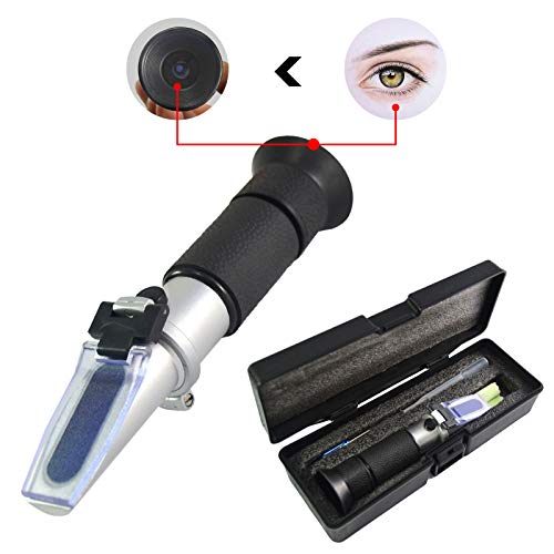 allsun Digital Handheld Refractometer Antifreeze Tester Portable Brix Beer Refractometer Battery Electrolyte Wiper Fluid Automatic Temperature Dual Scale