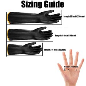 JustSeen Chemical Resistant Latex Gloves,Industrial Heavy Duty Work Rubber Glove,XL Size 22‘’One Pair