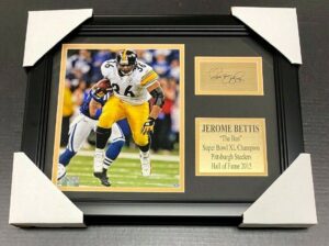 jerome bettis pittsburgh steelers framed 8x10 photo with laser engraved plate