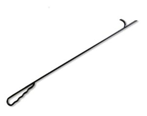 bbqmfg 30 inch long fire poker for fire pit and fireplace, outdoor fire pit poker stick, rust resistant black finish, minimalism style…