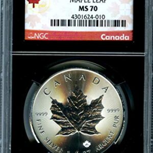 2015 CA Canada 1 OZ Silver Maple Leaf Rare RETRO BLACK HOLDER RED LABEL $5 MS70 NGC