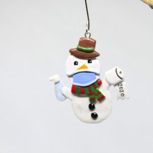 Quarantine Christmas Ornament 2020 Snowman | Face Mask Hand Sanitizer Covid Christmas Tree Ornaments