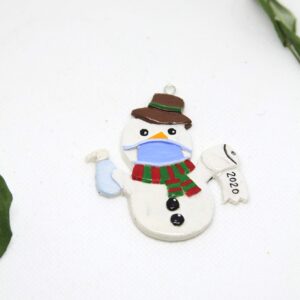 Quarantine Christmas Ornament 2020 Snowman | Face Mask Hand Sanitizer Covid Christmas Tree Ornaments