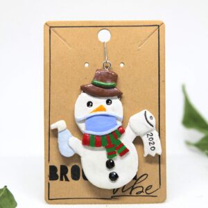 Quarantine Christmas Ornament 2020 Snowman | Face Mask Hand Sanitizer Covid Christmas Tree Ornaments