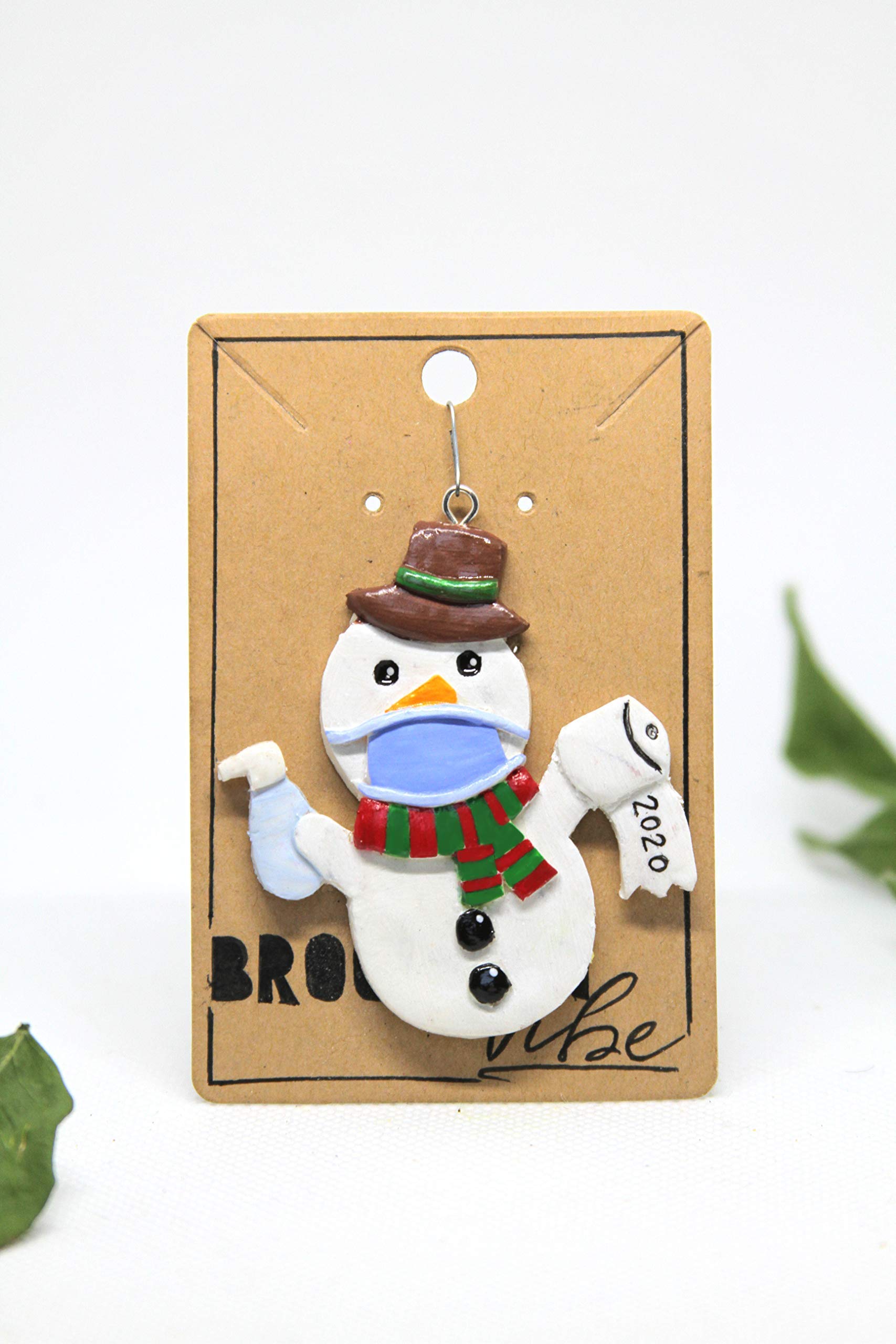 Quarantine Christmas Ornament 2020 Snowman | Face Mask Hand Sanitizer Covid Christmas Tree Ornaments