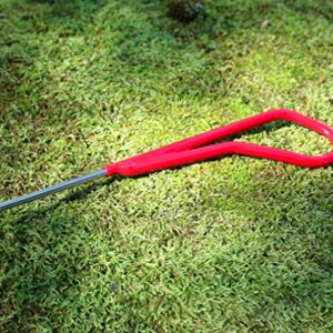 KAKURI Bonsai Root Hook, 8.6" Professional Bonsai Root Pick Tool, Japanese Stainless Steel, Red, Made in JAPAN