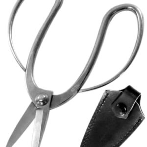 KAKURI Bonsai Trimming Scissors 7.2" (185 mm) Professional Bonsai Tool, Japanese A8 Stainless Steel, Silver, Made in JAPAN