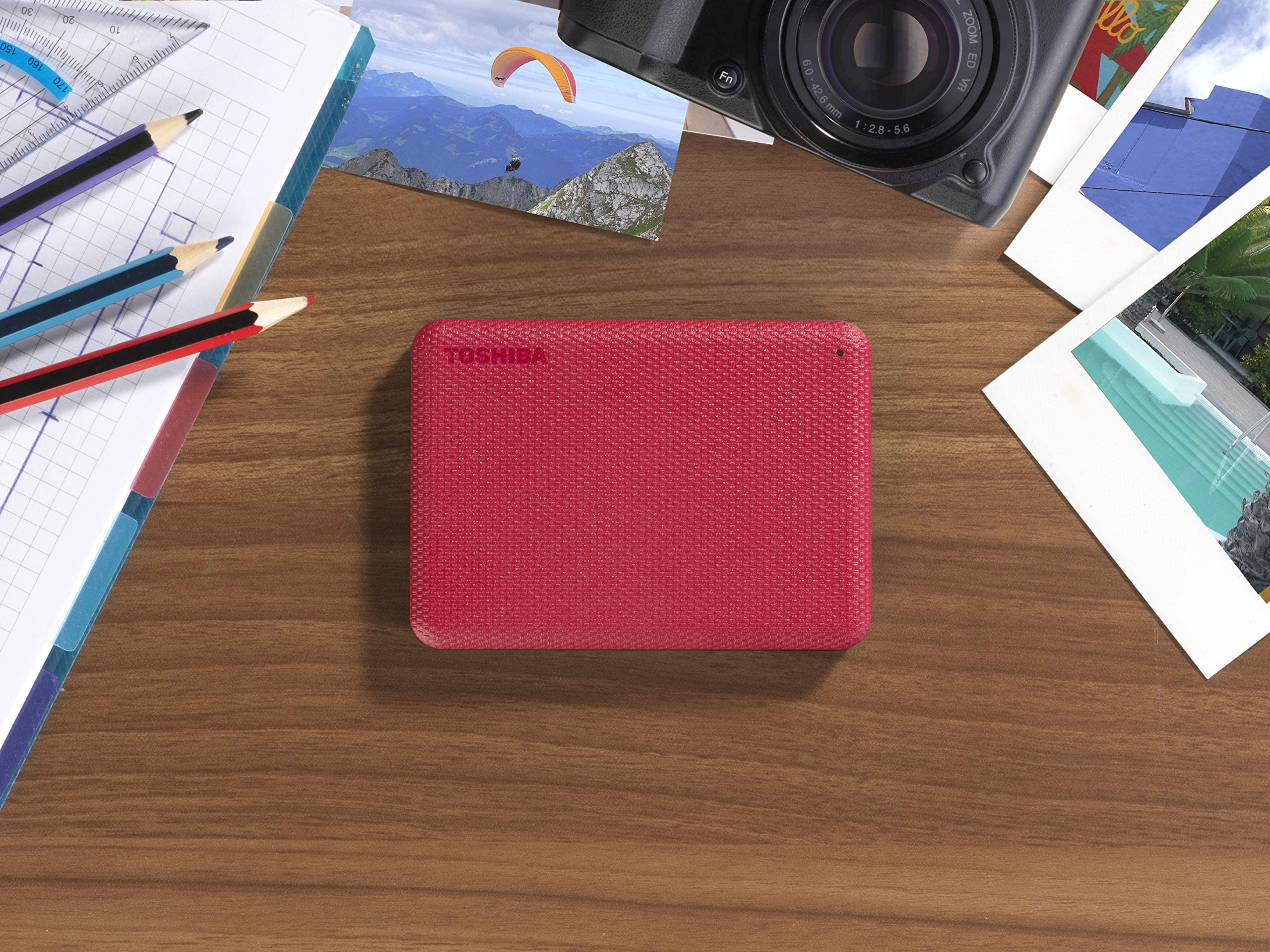 Toshiba Canvio Advance 4TB Portable External Hard Drive USB 3.0, Red - HDTCA40XR3CA