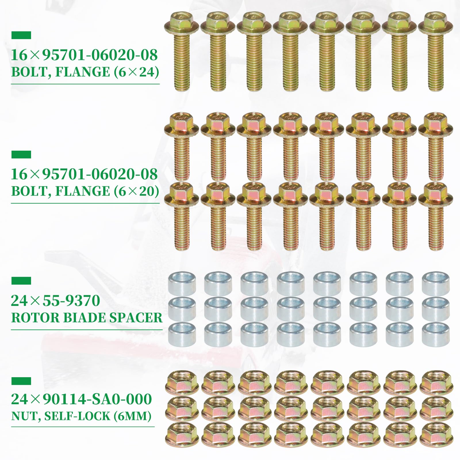 POSEAGLE HS35 Paddles Replaces Honda 72521-730-003, 72552-730-003, 1003375, 1003391 with 22431-727-013 V-Belt 23161-952-771 V-Belt, Honda HS35 Snowblower Parts, Honda HS35 Paddles