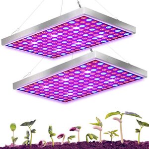 Diboys LED Grow Light for Indoor Plants, 45W Plant Lights Full Spectrum Panel Grow Light for Seedlings, Succulents, Micro Greens, Vegetable and Flower, 2 Pack