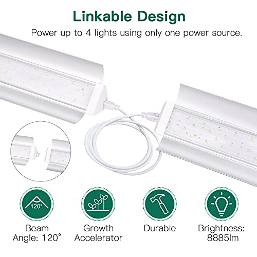 SZHLUX Grow Light 4ft 140W (2×70W, 800W Equivalent) Super Bright Full Spectrum Sunlight Plant Light, LED Grow Light Strips, Grow Light Bulbs for Indoor Plants - 2 Pack