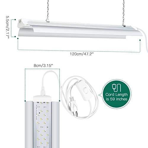 SZHLUX Grow Light 4ft 140W (2×70W, 800W Equivalent) Super Bright Full Spectrum Sunlight Plant Light, LED Grow Light Strips, Grow Light Bulbs for Indoor Plants - 2 Pack