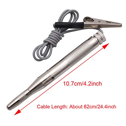 Car Circuit Tester,Automotive Voltage Test Electrical Volt Continuity Tester Auto Safe Continuity Circuit Tester, ,6V 12V 24V DC Copper Long Probe Electrical with 62cm Cable, for 6-24V DC Circuits