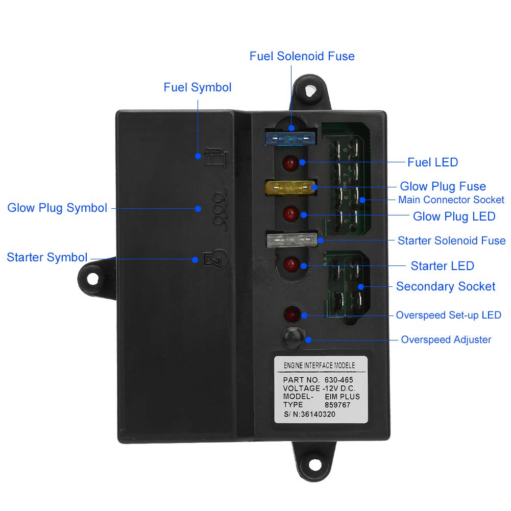 Oumefar EIM 630-465 DC 12V Engine Interface Module Speed Control Board for Starter Motor Solenoid Glow Plug EIM Plus 630-465