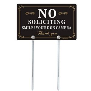 uflashmi no soliciting sign for house yard, no soliciting signs for home with stake, 13x7.87 inch