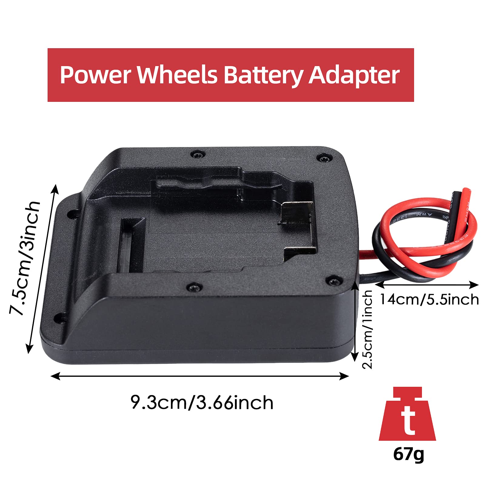 Anztek Power Wheels Adapter for dewalt 20V Battery for dewalt 18V Dock Power Connector 12 Gauge Robotics