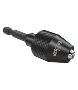 labear drill chuck keyless mini 3-jaw adapter with quick-change 1/4" hex shank to hold 1.5-6mm alloy black drill bits milling cutters