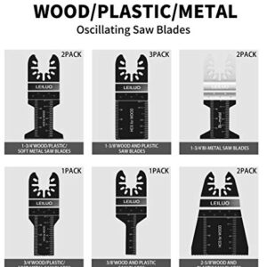 81 Pack Oscillating Saw Blades LEILUO Oscillating Tool Blades to Cut Metal Wood Plastic Multitool Blades Fit Dewalt Milwaukee Makita Worx Rockwell Wen Ryobi Porter Genesis Black