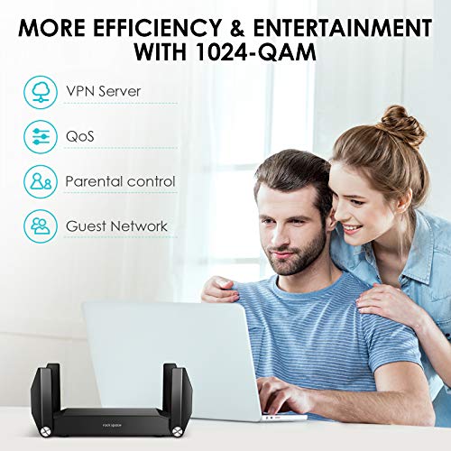 WiFi Router - Routers for Wireless Internet, Computer Routers, Gaming Router, WiFi 6 Router, AX1800, Wireless Router, MU-MIMO, OFDMA, Gigabit WAN/LAN Ports, USB 3.0, WPS, IPv6, 4K Video Streaming