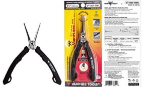 vampliers 5.5" precision tip carbon steel mini needle nose pliers with no serrated jaws. esd safe, ideal for precision work on smd. made in japan: vt-001-5nn