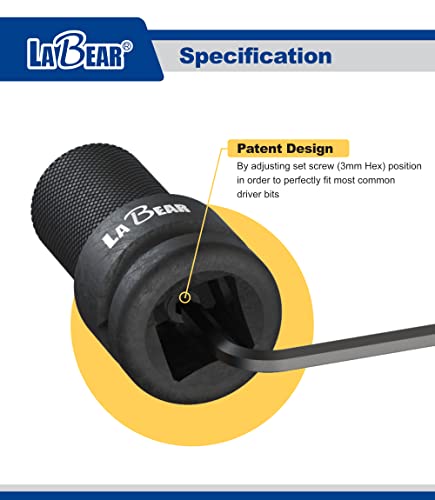 LaBear -1PCS 3/8" impact to 1/4"Hex Adapter, Quick Change Bit Holder, Drill Adapters, for Impact Air and Electric Wrench Socket Adapter,