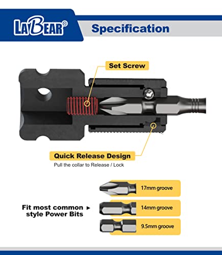 LaBear -1PCS 3/8" impact to 1/4"Hex Adapter, Quick Change Bit Holder, Drill Adapters, for Impact Air and Electric Wrench Socket Adapter,