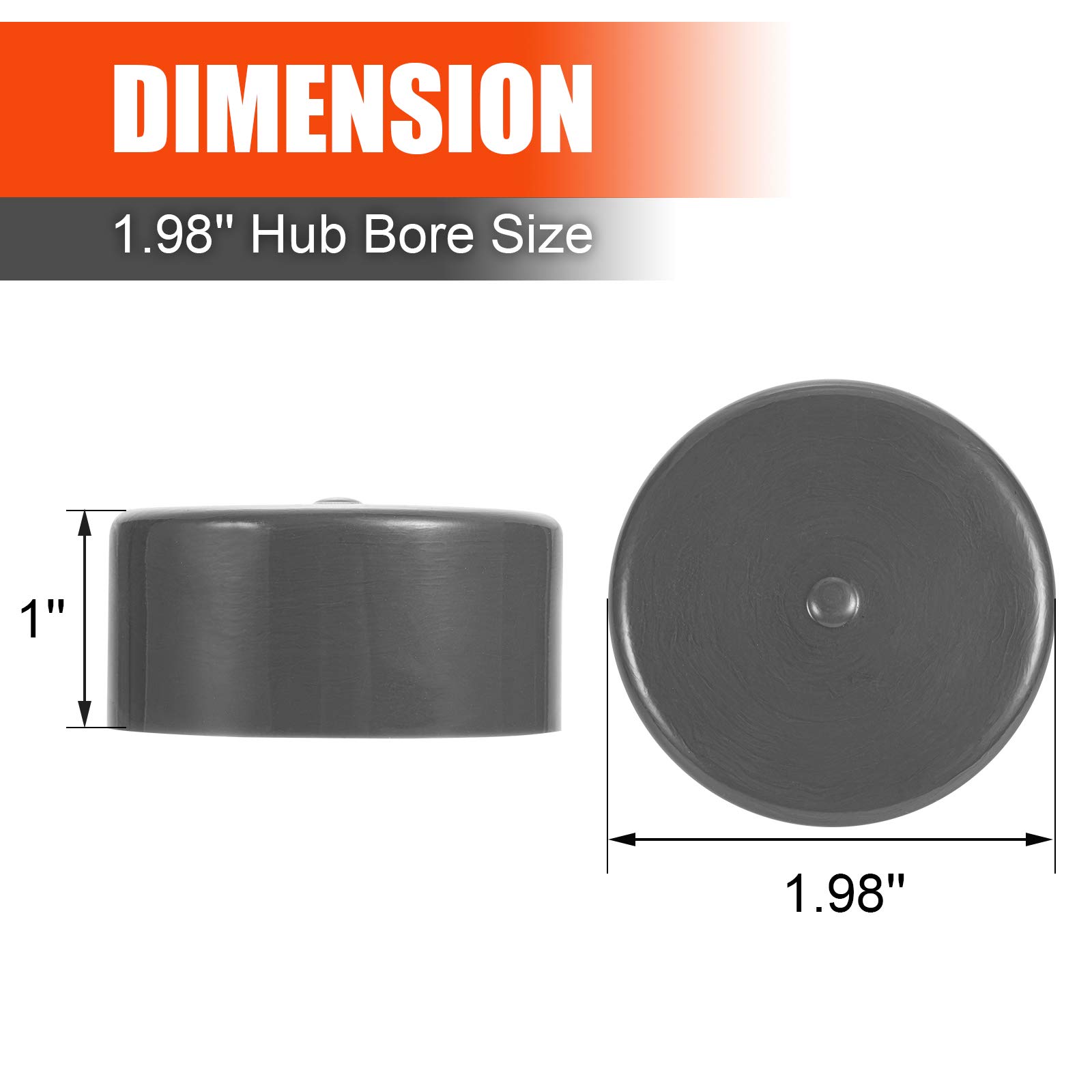 CZC AUTO Bearing Protector Bras 1.98 Inch Rubber Caps Dust Covers Replacement for Bearing Partner Bra for Trailer Boat Wheel, 2 Pack