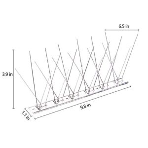 Yerdos Durable All Stainless Steel Bird Spikes Kit - Metal Bird Deterrent Device for Deterring Pigeons, Crows, Woodpeckers(3 Pack)