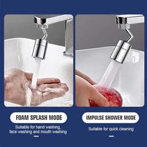 Universal Splash Filter Faucet,720° Rotatable Faucet Sprayer Head, Anti-Splash,Oxygen-Enriched Foam, 4-Layer Net Filter, Leakproof Design with Double O-Ring,Faucet Head for Kitchen and Bathroom (1PC)