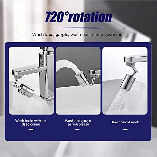 Universal Splash Filter Faucet,720° Rotatable Faucet Sprayer Head, Anti-Splash,Oxygen-Enriched Foam, 4-Layer Net Filter, Leakproof Design with Double O-Ring,Faucet Head for Kitchen and Bathroom (1PC)