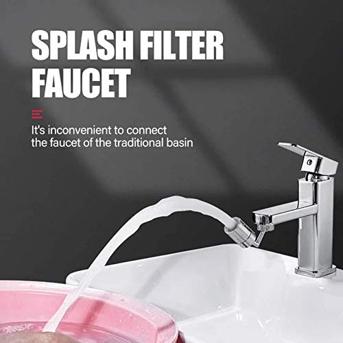 Universal Splash Filter Faucet,720° Rotatable Faucet Sprayer Head, Anti-Splash,Oxygen-Enriched Foam, 4-Layer Net Filter, Leakproof Design with Double O-Ring,Faucet Head for Kitchen and Bathroom (1PC)