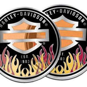Harley-Davidson Bar & Shield Logo w/Colorful Flames Metal Challenge Coin, 1.75in