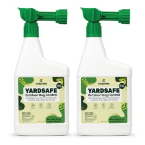 outdoor yardsafe | kills & repels mosquitoes, ticks, fleas, mites & more with natural essential oils | family & pet-safe | eco-friendly | 2 quarts (64 oz.)