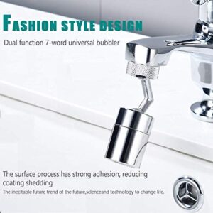 2PCS Universal Splash Filter Faucet 720°Rotatable Kitchen Faucet Anti-Splash 4-Layer Filter Oxygen-Enriched Foam Leakproof Faucet (Applicable Internal and External Thread 23-24mm)