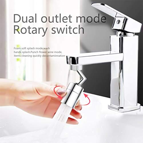 2PCS Universal Splash Filter Faucet 720°Rotatable Kitchen Faucet Anti-Splash 4-Layer Filter Oxygen-Enriched Foam Leakproof Faucet (Applicable Internal and External Thread 23-24mm)