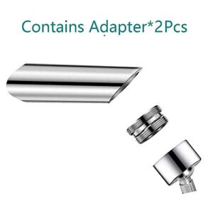 2PCS Universal Splash Filter Faucet 720°Rotatable Kitchen Faucet Anti-Splash 4-Layer Filter Oxygen-Enriched Foam Leakproof Faucet (Applicable Internal and External Thread 23-24mm)