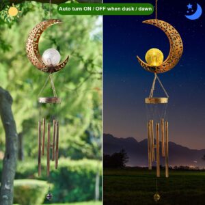 Moon Wind Chime Women Birthday Gift Grandma Birthday Gift Outdoor Solar Garden Moon Gift Garden Party Decor Wind Chimes Solar Moon Gifts Gift for Women Mother Gifts Women Gift,Mom Gift from Daughter​