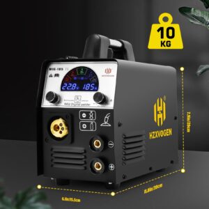 HZXVOGEN 5 in 1 Multiprocess Welding Machine 200A Colorful LED Display MIG Welder 110V/220V IGBT Flux Core Solid Core Lift TIG Stick MMA Wire Welder Portable Inverter Welder